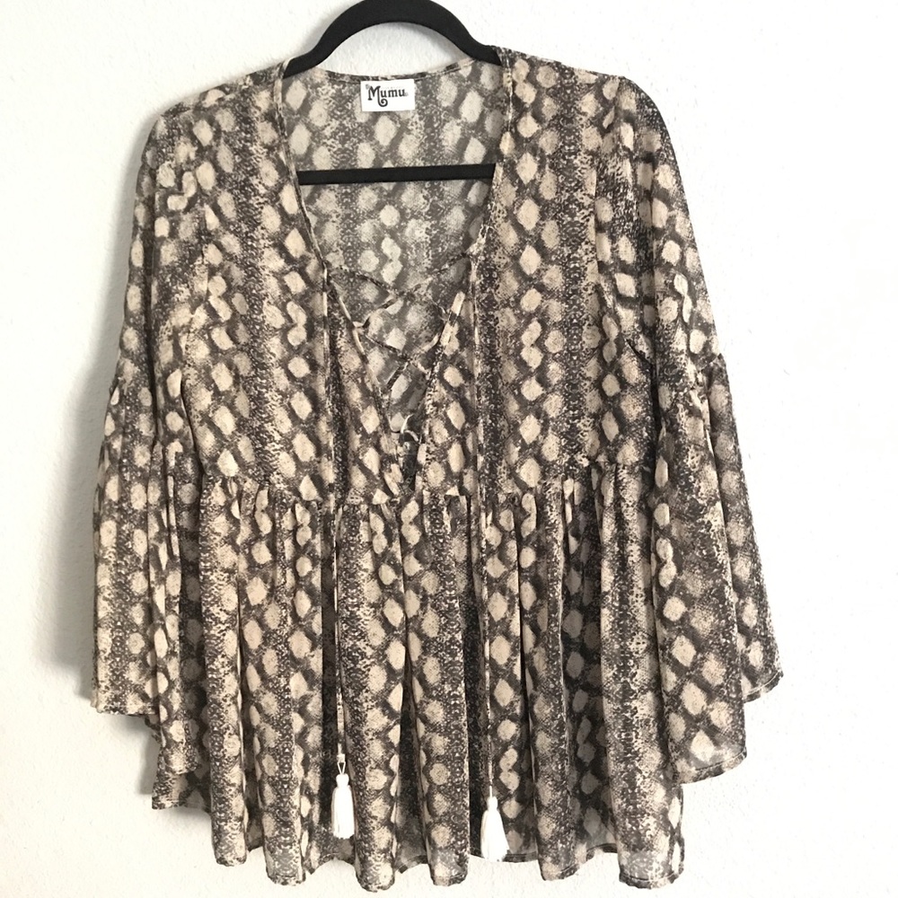 Show Me Your Mumu Poet Tie Top S - Picture 3 of 12